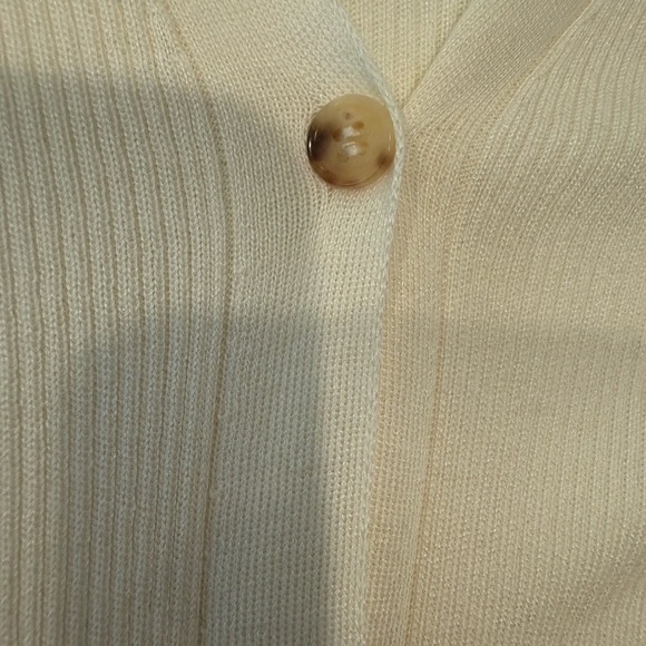 The Row Ivory Ribbed Knit Cardigan - Picture 4 of 6